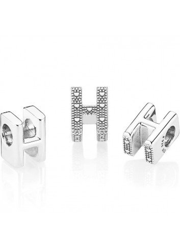 PANDORA CHARM PLATA LETRA H 2