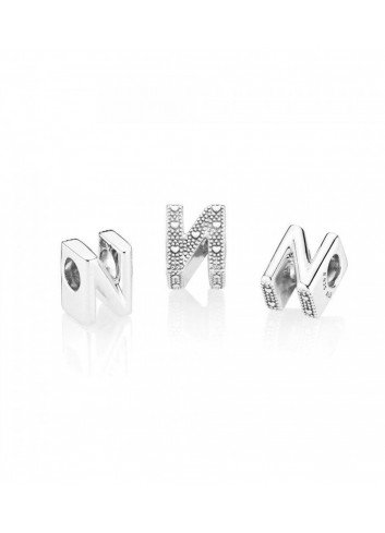 PANDORA CHARM PLATA LETRA N 2