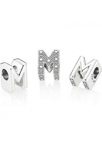 PANDORA CHARM PLATA LETRA M 2