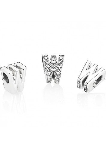 PANDORA CHARM PLATA LETRA W 2