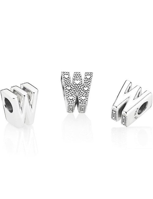 PANDORA CHARM PLATA LETRA W