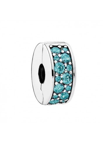 Clipe Prata Pandora Zirconia Azul Verde, as últimas ofertas em Pandora joalharia 2