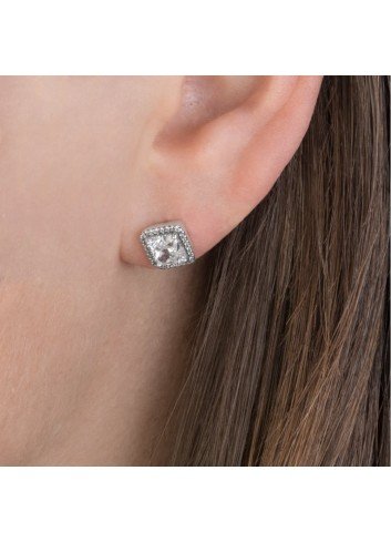 PANDORA PENDIENTE PLATA CIRCONITA CUADRADO 2