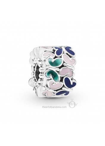PANDORA PLATA CLIP ESMALTE MARIPOSA