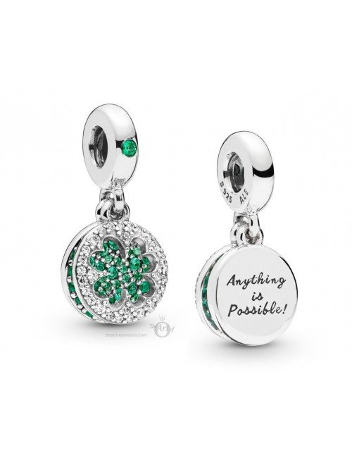 PD CHARM PLATA CRISTAL TREBOL