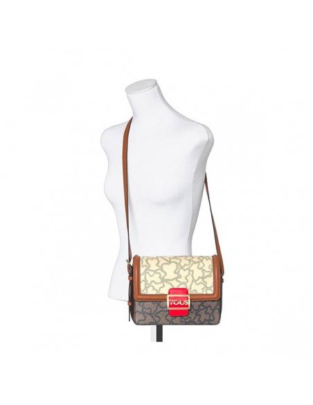Tous Medium Beige-Red Kaos Icon Multi Crossbody Bag, latest offers on Tous  Moda fashion accessories