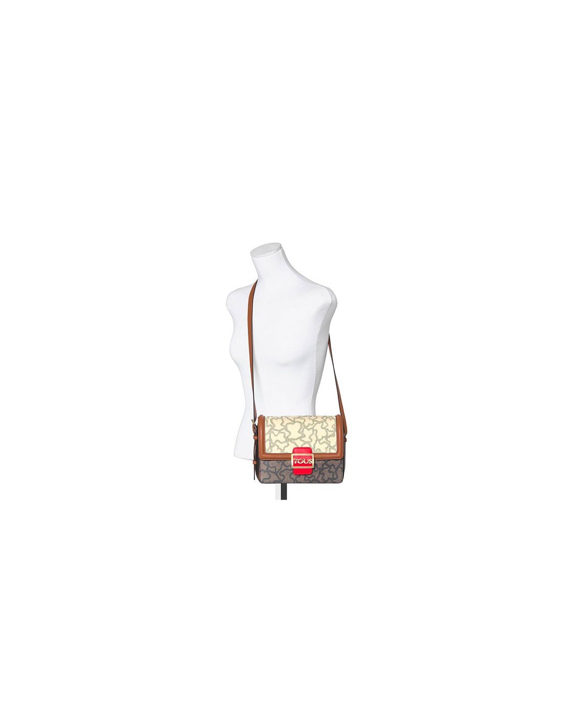 Tous Medium Beige-Red Kaos Icon Multi Crossbody Bag, latest offers on Tous  Moda fashion accessories