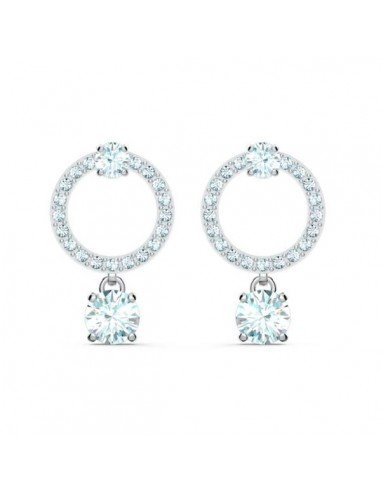 Swarovski Attract Circle Ohrringe, Weiß, Rhodiniert,  aktuelle angebote in Swarovski schmuck