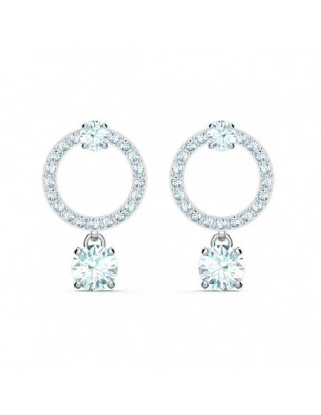 Swarovski Attract Circle Ohrringe, Weiß, Rhodiniert,  aktuelle angebote in Swarovski schmuck