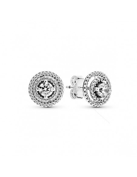 Brilliant Double Halo Silver Earring Pandora, latest offers on Pandora jewels