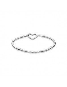 Pandora Snake Chain ​​Bracelet With Heart Closure, latest offers on Pandora jewels 2