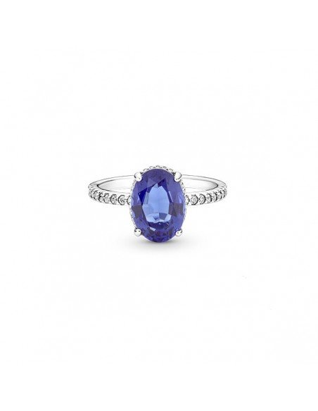 Pandora Blauer brillanter Halo-Verlobungsring