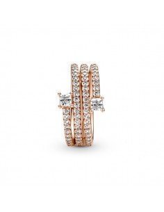 PANDORA  ROSE BAGUE TRIPLE SPIRALE BRILLANTE