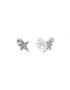 PANDORA PENDIENTES DE BOTON ESTRELLAS ASIMETRICAS BRILLANTES EN SAMPARFUMS.ES