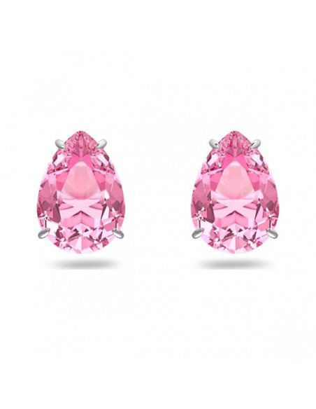 Swarovski Pink Gem Stud Earring, Rhodium-Plated, latest offers on Swarovski jewels