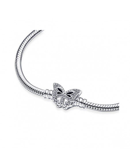 Bracelet Moments de Pandora Fermoir papillon en chaîne de serpent en argent sterling
