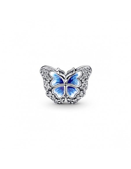 Pandora Hellblauer Schmetterlings-Charm.