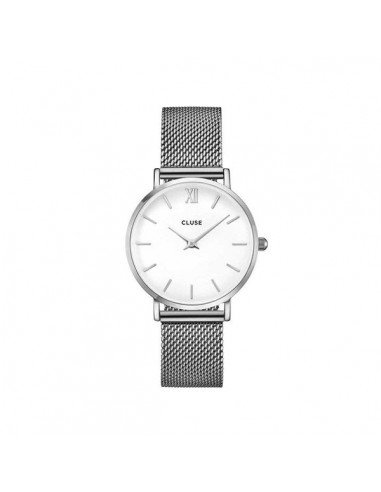 Montre Cluse Minuit Maille Milanaise Argent Et Blanche Ref Cw0101203002, dernières offres en Cluse bijoux