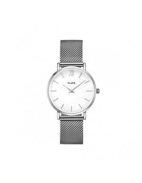 Montre Cluse Minuit Maille Milanaise Argent Et Blanche Ref Cw0101203002, dernières offres en Cluse bijoux