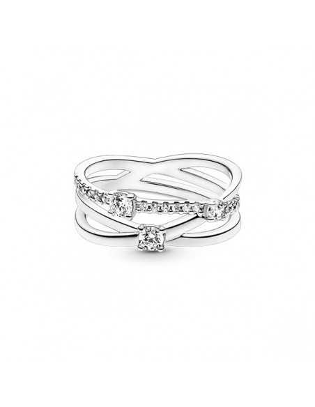 Bague Brillante Triple Bande Pandora, dernières offres en Pandora bijoux