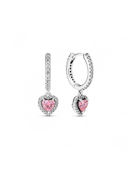 Pandora Pendientes de Aro Corazón Halo Brillante en samparfums.es