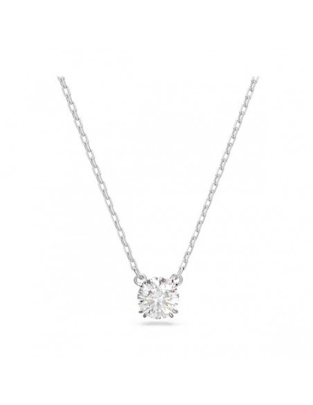Pingente Swarovski Constella, redondo, branco, com chapa de ródio - Sam Parfums