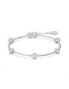 Swarovski Constella Round Bracelet, Branco, com revestimento de Ródio - Sam Parfums