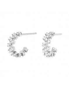 Brincos Pdpaola Little Crown Silver Hoop - Sam Parfums