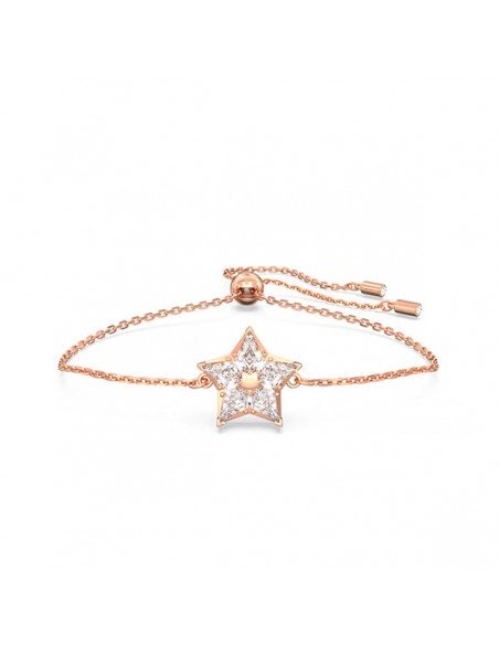 Bracelet Stella Kite Size, Star, White, Rose Gold Plated.