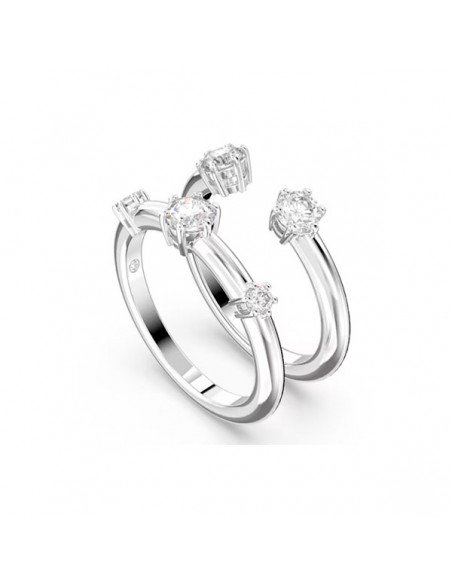 Constella Ring Constella Set 2 Round, White, Rhodium Plated