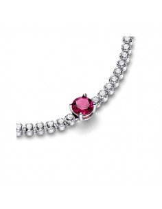 Tennis Bracelet Red Round Gemstone in Pave 2