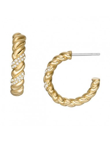 Brincos Fóssil Vintage Twist em aço inoxidável de tom dourado