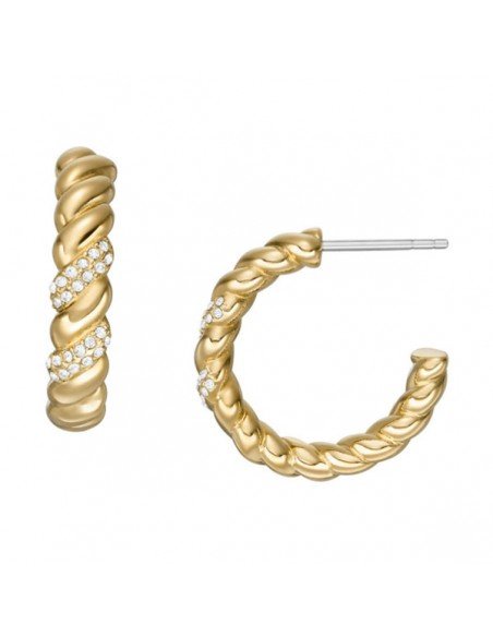 Brincos Fóssil Vintage Twist em aço inoxidável de tom dourado