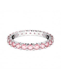 Swarovski Matrix Ring, Round, Pink, Rhodium plated.