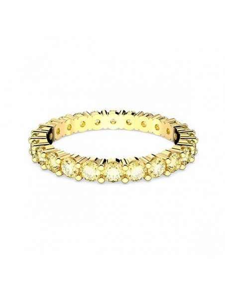 Swarovski Matrix Ring, Round, Yellow, Gold tone.