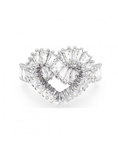 Swarovski Matrix Cocktail Ring, Cuore, Bianco, Placcato in rodio.