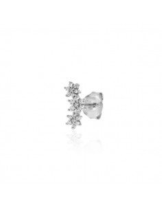Agatha Piercing Mini Trioflor Kristall in Silber-Ton.