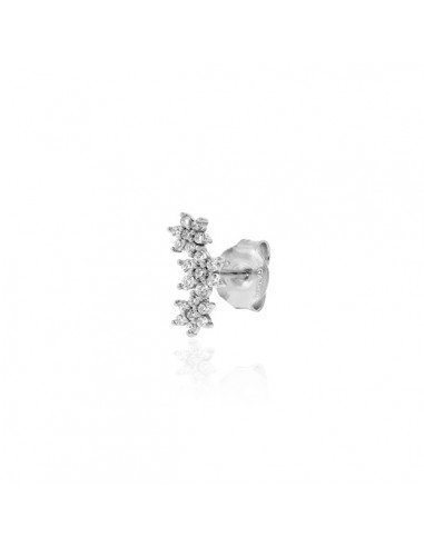 Agatha Piercing Mini Trioflor Kristall in Silber-Ton.
