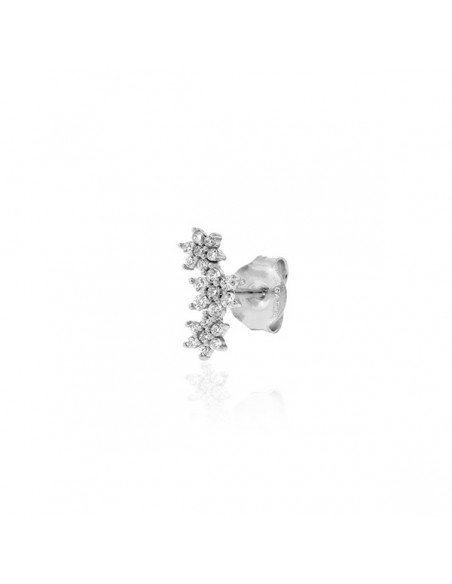 Agatha Piercing Mini Trioflor Cristal En Tono Plateado en samparfums.es