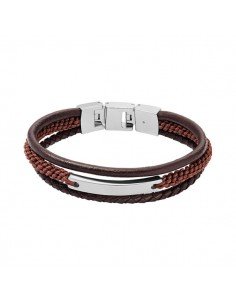 Fossil Bracelet Leren Brassard en cuir brun.
