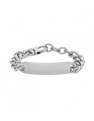 Fossil Drey Bracelet en acier inoxydable avec plaque.