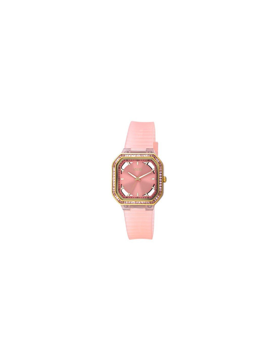 Polycarbonate Watch Silicone Strap Pink Gleam
