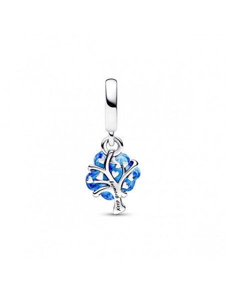 Pandora Charm Ciondolo albero genealogico in vetro di Murano blu