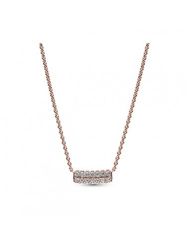PANDORA ROSE NECKLACE DOUBLE ROW IN PAVE