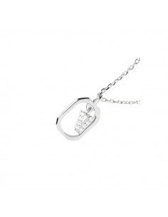 Pdpaola - Collana con lettere a V placcate in argento 2