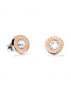 Brincos de botão em aço IP Tommy Hilfiger Rosa