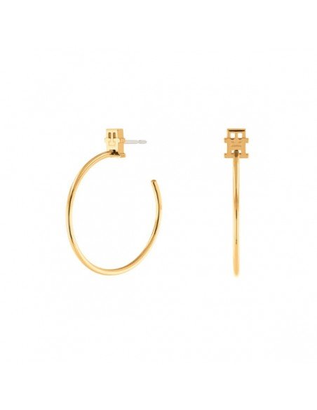 Brincos de argola com banho de ouro Tommy Hilfiger