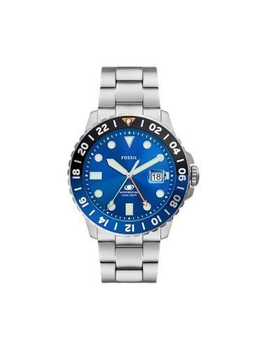 Fossil Watch Montre GMT bleu en acier inoxydable Rf FS5991