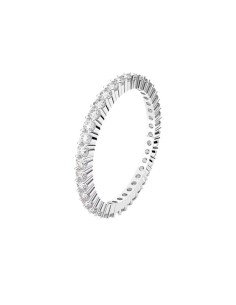 Swarovski Vittore Ring, Round Size, White, Rhodium Plated