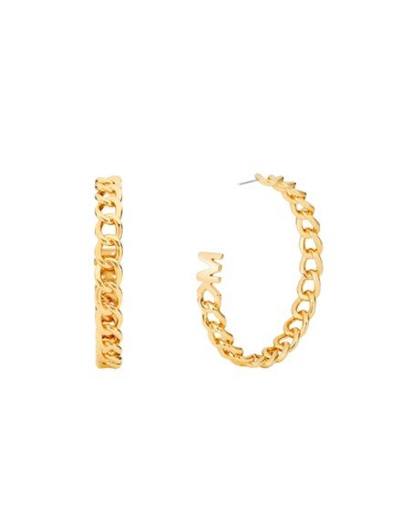 Orecchini a cerchio e catena placcati oro Michael Kors